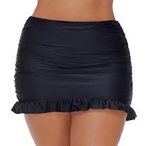 Raisins Curve Women's Black Calina Solids Echo Swim Skirt Bottom Size 22W - Picture 3 of 8